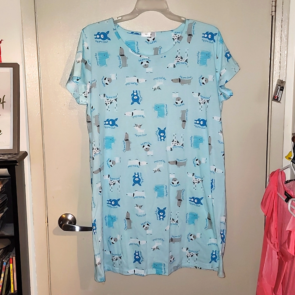 Dogs Nightshirt, Size XL, NWOT, "Dog Gone Tired"